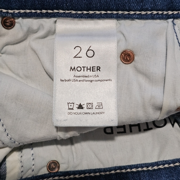MOTHER The Mid Rise Dazzler Crop Fray ' Squeeze It ' Women's Jeans Size 26 - Picture 10 of 12